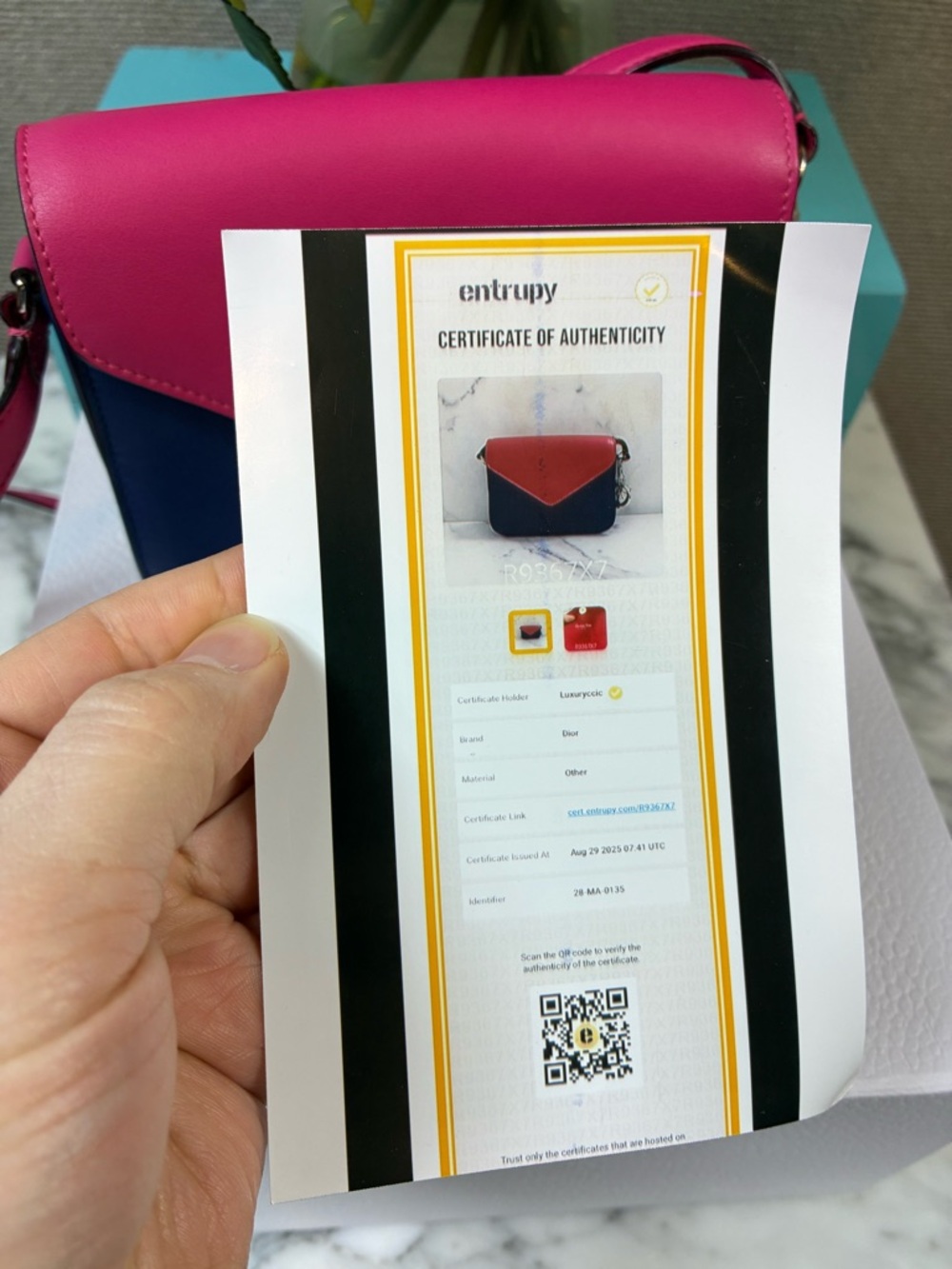 Dior Pink & Blue Leather Diorissimo Promenade Crossbody - Beautiful Pre-Loved - Picture 11 of 16